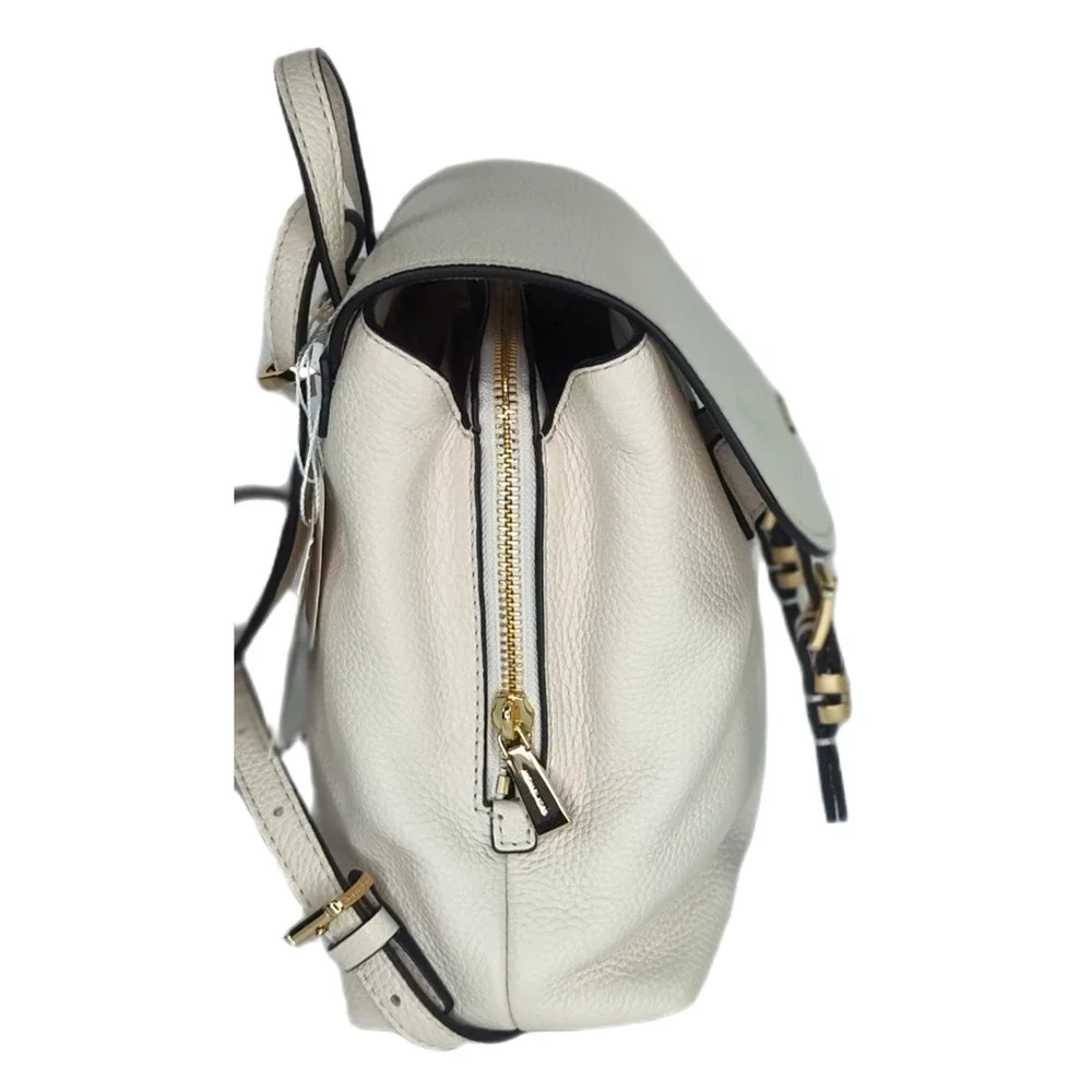 Michael Kors Quinn Leather Flap Backpack - Light Cream/Ivory - NWT
